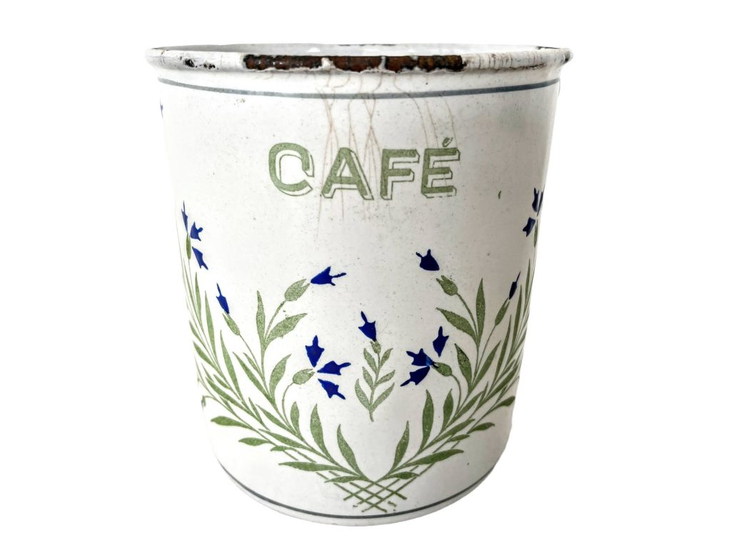 Vintage Austrian Cafe Coffee Enamel Canister Decor Kitchen Food Storage Tin circa 1940-50’s / EVE