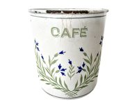 Vintage Austrian Cafe Coffee Enamel Canister Decor Kitchen Food Storage Tin circa 1940-50's / EVE