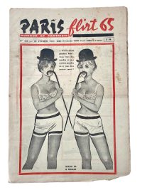 Vintage French Paris Flirt Number 414 2/1/1965 Adult Comic Newspaper Humour Fantasy Cartoons Romance Memorabilia Collector c1964-65 / EVE