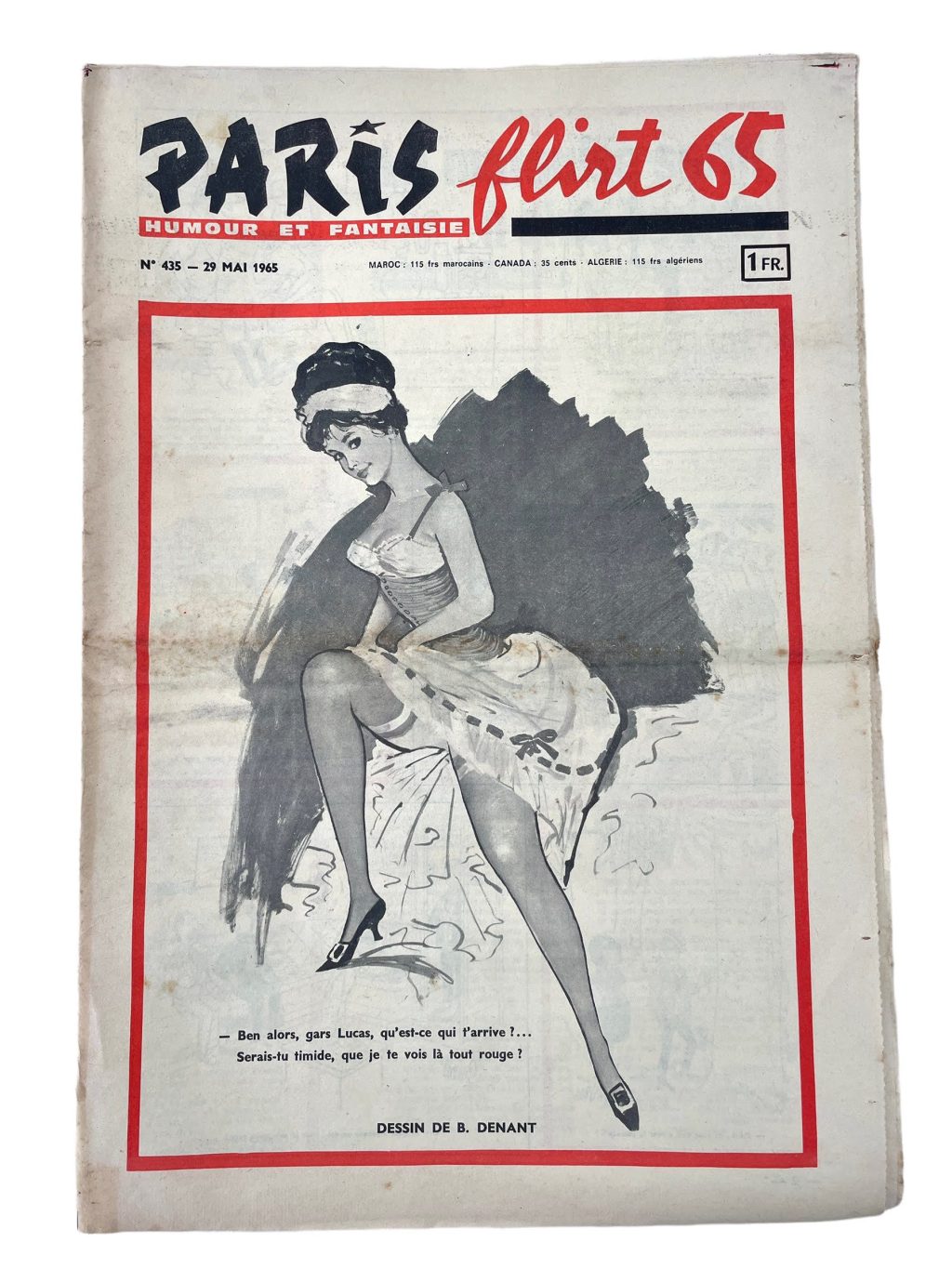 Vintage French Paris Flirt Number 435 29/5/1965 Adult Comic Newspaper Humour Fantasy Cartoons Romance Memorabilia Collector c1964-65 / EVE
