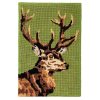 Vintage French Cross Stitch Tapestry Wall Hanging Picture Deer Stag Antlers c1960-70's / EVE