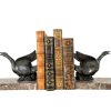 Vintage French Geese Goose Bookends Metal Marble Stone Book End Pair Stand Holder Storage Display Support c1930-1940's / EVE
