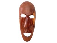 Vintage African Large Wooden Face Mask Ornament Wall Decor Statue Tribal Art Prop Display c1970-80's / EVE