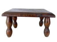Vintage French Small Wooden Milking Stool Foot Rest Chair Seat Step Stand Bobbin Table Farm Cow Goat Rustic Rural Tabouret c1960-70's / EVE