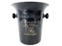 Vintage French Black Plastic Domaine Fouassier Champagne Wine Ice Bucket Cooler Display Stand Pot Handled c1990's / EVE