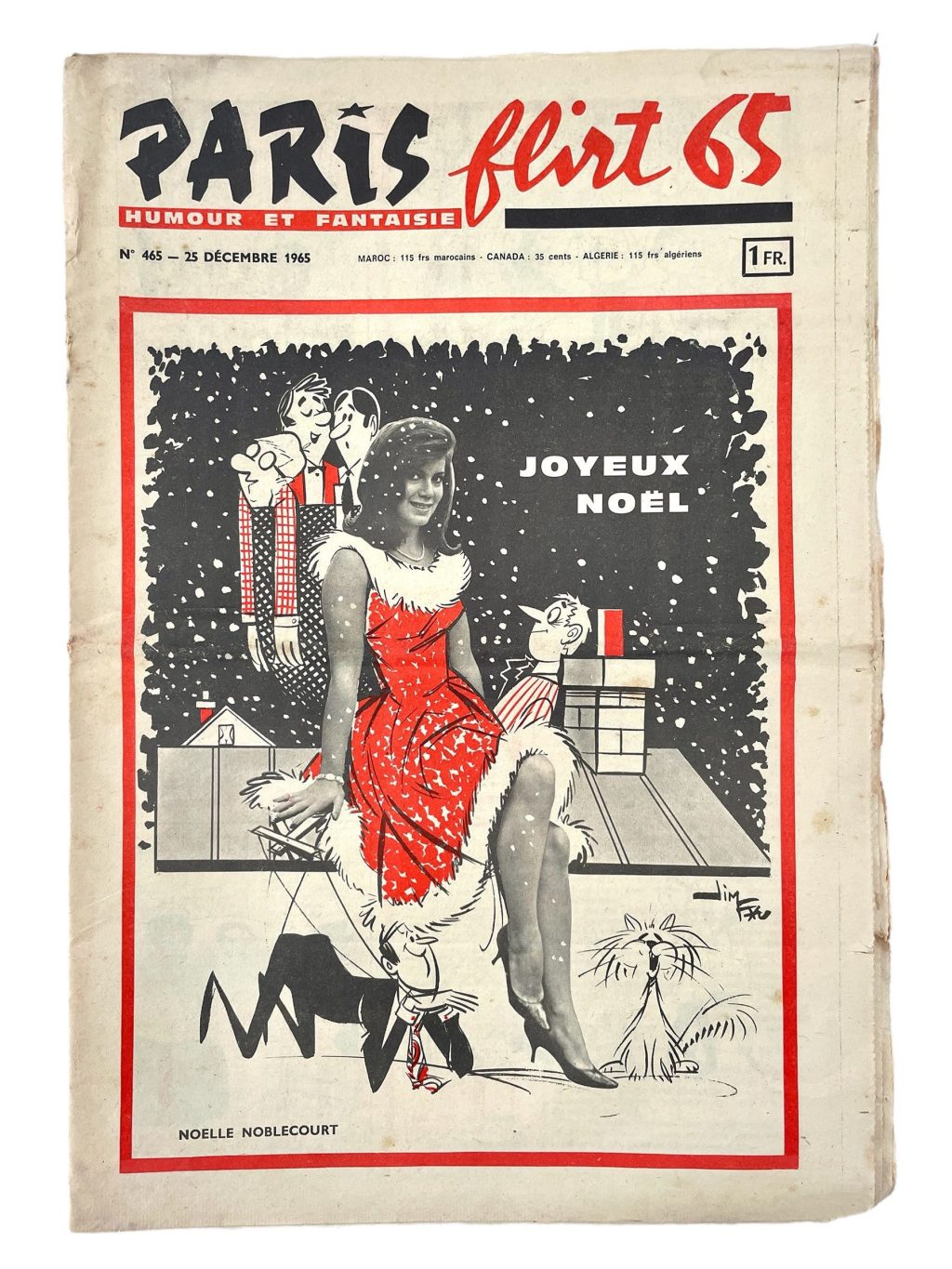 Vintage French Paris Flirt Number 465 25/12/1965 Adult Comic Newspaper Humour Fantasy Cartoons Romance Memorabilia Collector c1964-65 / EVE