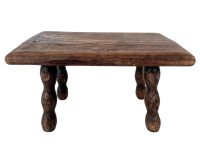 Stool Vintage French Milking Farmer Chair Step Seat Wooden Wood Tiny Table Farmhouse Bobbin Rest Stand Tabouret c1960-70's / EVE