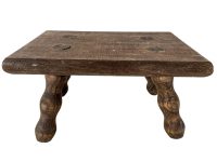 Stool Vintage French Milking Farmer Chair Step Seat Wooden Wood Tiny Table Farmhouse Bobbin Rest Stand Tabouret c1960-70's / EVE