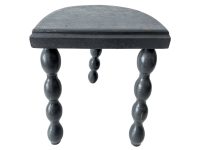 Vintage French Wooden Grey Small Milking Stool Chair Seat Kitchen Table Farm Footrest Bobbin Leg Stand Display Step c1970-80's / EVE