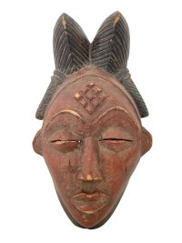 Vintage African Large Wall Decor Wooden Bust Mask Shells Fibres Wall Decor Carved Statue Carving Sculpture Wood Tribal Art c1980’s