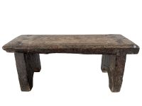 Vintage French Small Wooden Milking Stool Foot Rest Chair Seat Step Stand Kitchen Table Farm Cow Goat Rustic Rural Tabouret c1920-40's