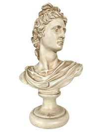 Vintage French Reproduction Plaster Bust Apollo God Ornament Figurine Display Gift c1980-90’s 12