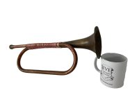 Alternative view of Vintage French Brass Copper Coronet Trumpet Wind Instrument Tarnish Patina Damage circa 1940-60's