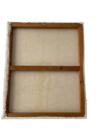 Alternative view of Vintage French Seaside Coastal Sea Boat Seaside Acrylic Painting On Canvas Wall Decor circa 1960-70's