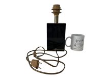 Alternative view of Vintage French Cellulite Table Lamp Standing Black Gold Metal Plastic Electric Light Lantern Lamp Decor Design Lighting c1970's