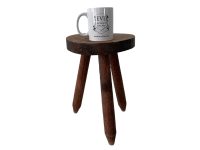 Alternative view of Stool Vintage French Simple Small Table Wooden Wood Chair Seat Side Stand Flower Pot Display Shelf Prop Tabouret circa 1970's