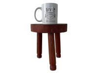 Alternative view of Stool Vintage French Simple Small Tiny Table Wooden Wood Chair Seat Side Stand Flower Pot Display Shelf Prop Tabouret circa 1970's