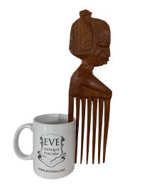 Alternative view of Vintage African Comb Afro Pick Bird Wood Hair Sculpture Carving Tribal Art Decor Slide Head Jewellery Accessories c1990-00's