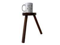 Alternative view of Stool Vintage Tabouret French Wooden Wood Milking Chair Seat Kitchen Table Farm D Shaped Seat Plant Rest Stand Plinth c1960-70's