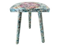 Stool Vintage French Wooden Wood Milking Chair Seat Table Farm D Shaped Seat Farmhouse Style Rest Stand Plinth Tabouret c1960-70's