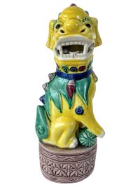 Vintage Chinese Yellow Green Blue Ceramic Foo Dog Asian decorative ornament decoration display circa 1960-70's