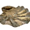 Vintage French Large Brass Shell Clam Metal Catch-All Ashtray Dish Plate Ornament Tarnish Patina c1950's