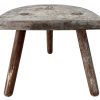 Stool Vintage Tabouret French Wooden Wood Milking Chair Seat Kitchen Table Farm D Shaped Seat Plant Rest Stand Plinth c1960-70's