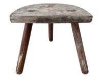 Stool Vintage Tabouret French Wooden Wood Milking Chair Seat Kitchen Table Farm D Shaped Seat Plant Rest Stand Plinth c1960-70's