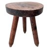 Stool Vintage French Simple Small Table Wooden Wood Chair Seat Side Stand Flower Pot Display Shelf Prop Tabouret circa 1970's