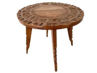 Vintage Madagascan African Tabouret Table Africa Ornately Carved Heavy Decorated wooden side stand display circa 1970-80's