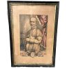 Antique French Napoleon III Frame Pope Leon XIII Religious Church Catholic Print Frame Wall Decor c1880's