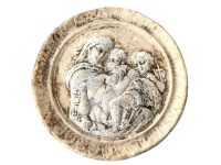 Antique French Plaster Saintly Woman Nun With Children Ornament Statue Display Catholic Church Religious Symbol c1900-20's