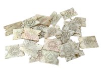 Antique Chinese Mixed Lot Of 24 Rectangular Thread Winder Mother Of Pearl Gaming Chips Counters Tokens Currency Collection c1850's