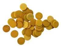 Antique French Assorted Job Lot Of 39 Bovine Bone Circular Gaming Chip Counter Token Charm Chips Counters circa 1850's