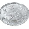 Vintage English Glass Crystal Ashtray Dish Display Prop Cigar Size Rest Groove Tobacciana c1970's