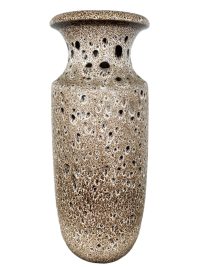 Vintage Scheurich West German Large Beige White Pottery Clay Vase Pot Urn Ornament Flower Plant Display Hand Made Piece Prop c1970's