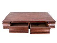 Vintage French Wooden Desktop Monitor Stand Storage Box Display Wooden Wood Desk Tidy Organiser circa 1950's