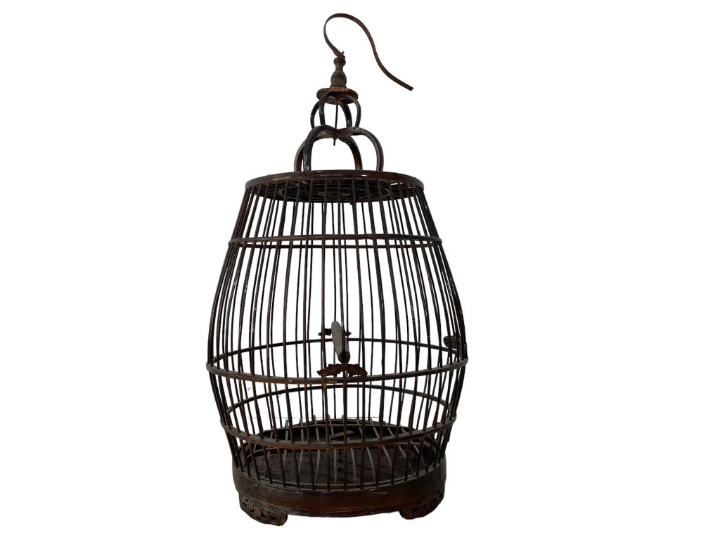Vintage Chinese Bamboo Wood Song Bird Cage Aviary Collector Keeper Historical Gift Prop Decor Traditional c1960-70’s