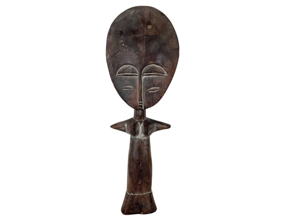Vintage African Puppe Ashanti Akuaba Fertility Doll Pouppee Ghana Face Idol Primitive Art Carving Sculpture c1960-70’s