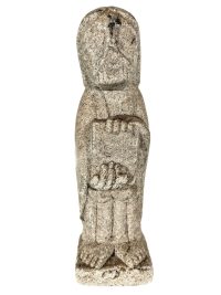 Antique French Stone Carved Scroll Reader Moses Ten Commandements Ornament Statue Display Catholic Church Religious Symbol c1900's