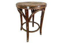 Stool Vintage French Wood Wooden Pole Cane Seat Prop Display Plinth Rest Stand Tabouret Ideally NEEDS REPAIR circa 1960-70's