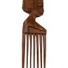 Vintage African Comb Afro Pick Bird Wood Hair Sculpture Carving Tribal Art Decor Slide Head Jewellery Accessories c1990-00's