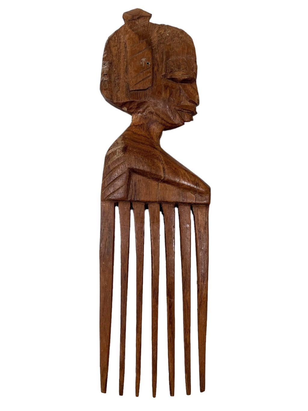 Vintage African Comb Afro Pick Bird Wood Hair Sculpture Carving Tribal Art Decor Slide Head Jewellery Accessories c1990-00’s