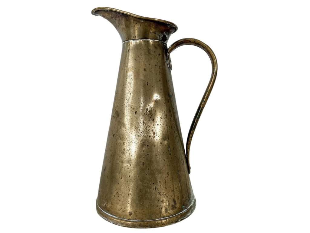 Vintage French Brass Rustic Water Jug Pitcher Watering Can Churn Planter Vase circa 1940-50’s