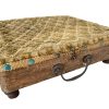 Antique French Heated Flask Portable Footstool Foot Stool Rest Wooden Bench Display Prop Furniture Display circa 1910-20's