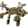 Vintage French Metal Kitchen Sink Bathroom Hot Cold Froid Chaud Faucet Water Tap Plumbing Taps Wall Mounted c1950s