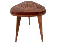 Vintage Madagascan African Tabouret Stool Africa Ornately Carved Heavy Decorated wooden chair seat rest stand display circa 1970-80's