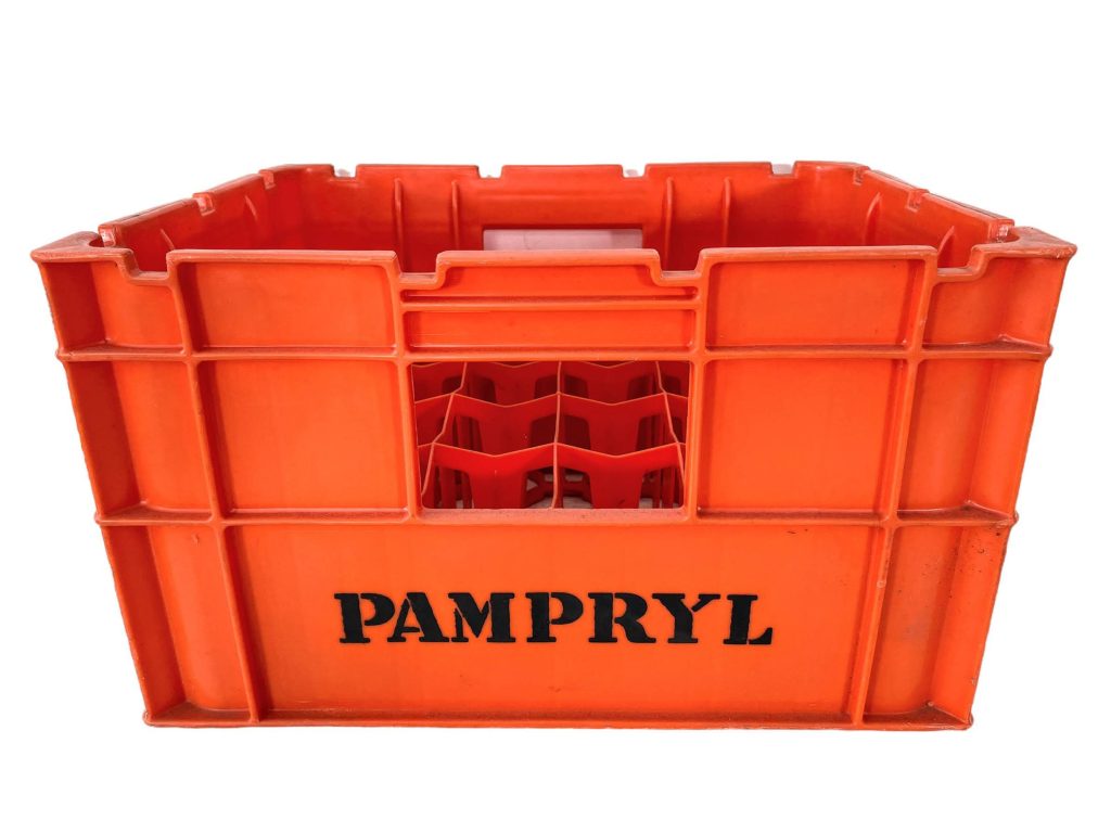 Vintage French Pampryl Banga Orange Plastic 24 Bottle Crate Caddie Holder Basket Case Carrier Stand 1980-90’s