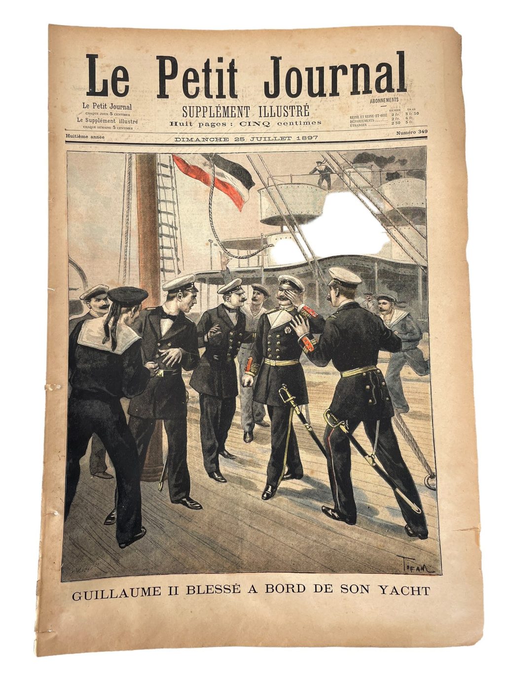 Antique French Le Petit Journal Newspaper Supplement Illustre Number 349 25/7/1897 Illustrations 8 Pages Memorabilia Collector c1897