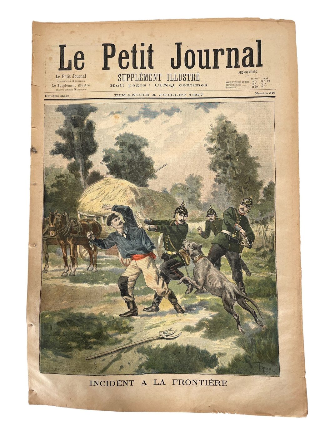 Antique French Le Petit Journal Newspaper Supplement Illustre Number 346 4/7/1897 Illustrations 8 Pages Memorabilia Collector c1897